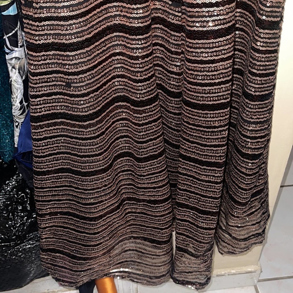 Badgley Mischka Collection Striped Sequin Gown - Picture 10 of 10